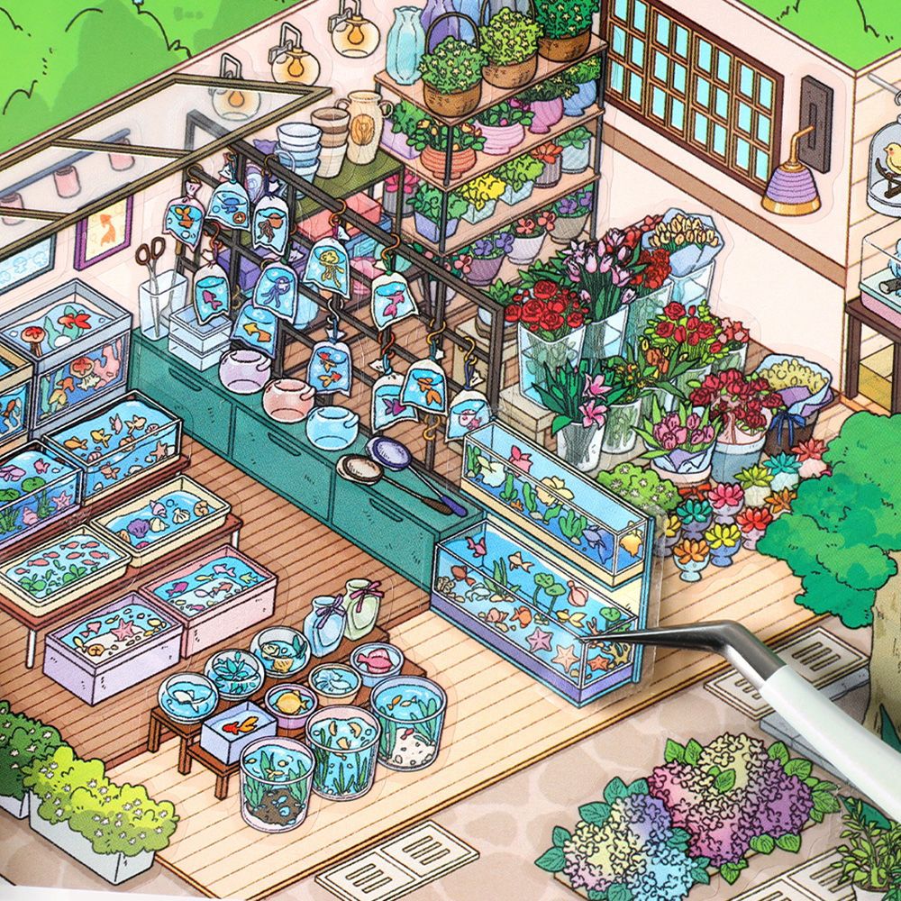 Today's Business 3D DIY Miniature Scences Sticker 28 Lovely Miniature Stickers