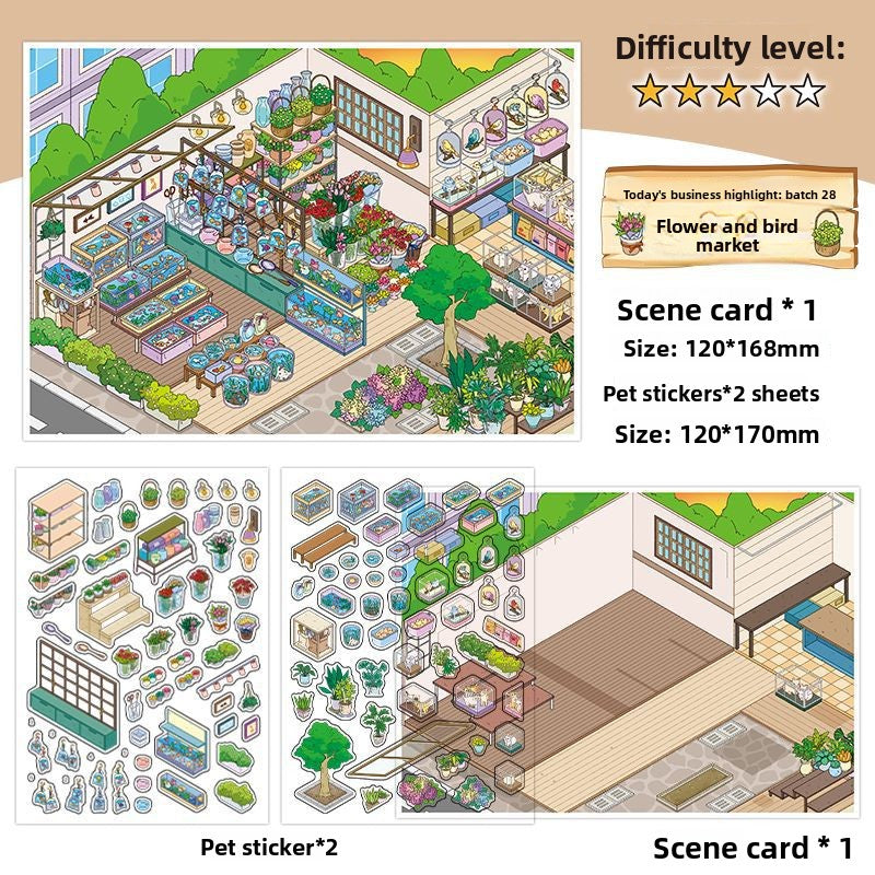 Today's Business 3D DIY Miniature Scences Sticker 28 Lovely Miniature Stickers