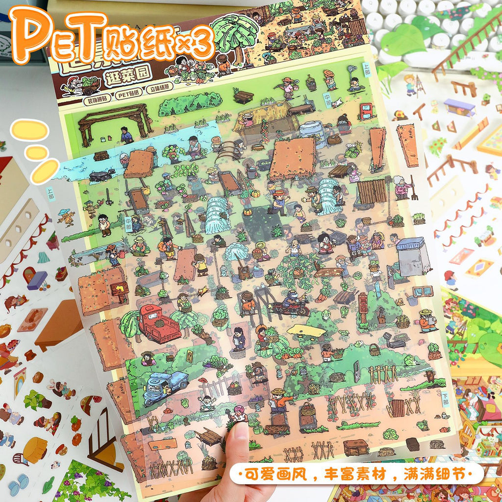Large Size Scenery Stickers for Garden Tour 82.0 Scene Stickers 3D Miniature Scene Stickers Journal Stickers