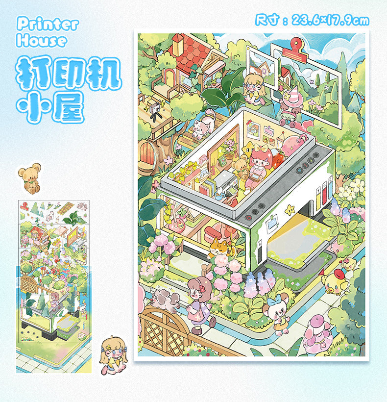 Cute Scenery Stickers 79.0 Scene Stickers 3D Relief Stickers DIY Journal Stickers Decals