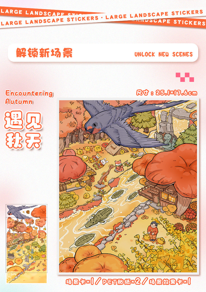 Cute Seasonal 73.0 Scene Stickers 3D Stereo Stickers Cartoon DIY Stress Relief Journal Stickers