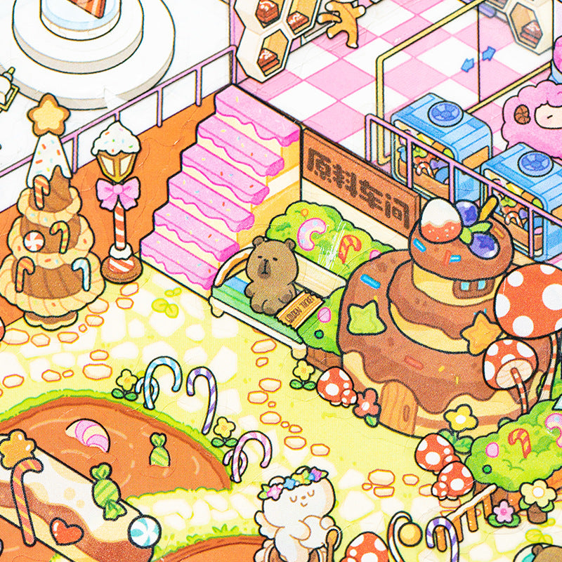 Fun World 4.0 Pet 3D Miniature Large Scenery Stickers Visual 3D Miniature Stickers