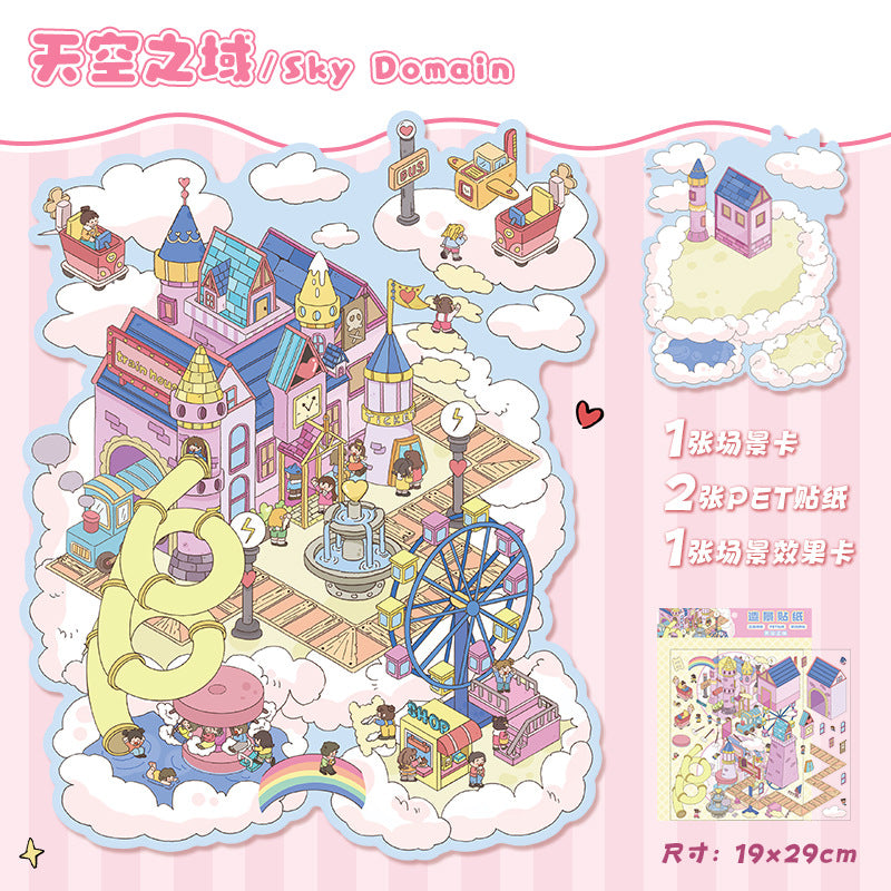 Large Edition 3D Miniature Scene Stickers 32.0  Stacking Scrapbook Stickers DIY Stickers