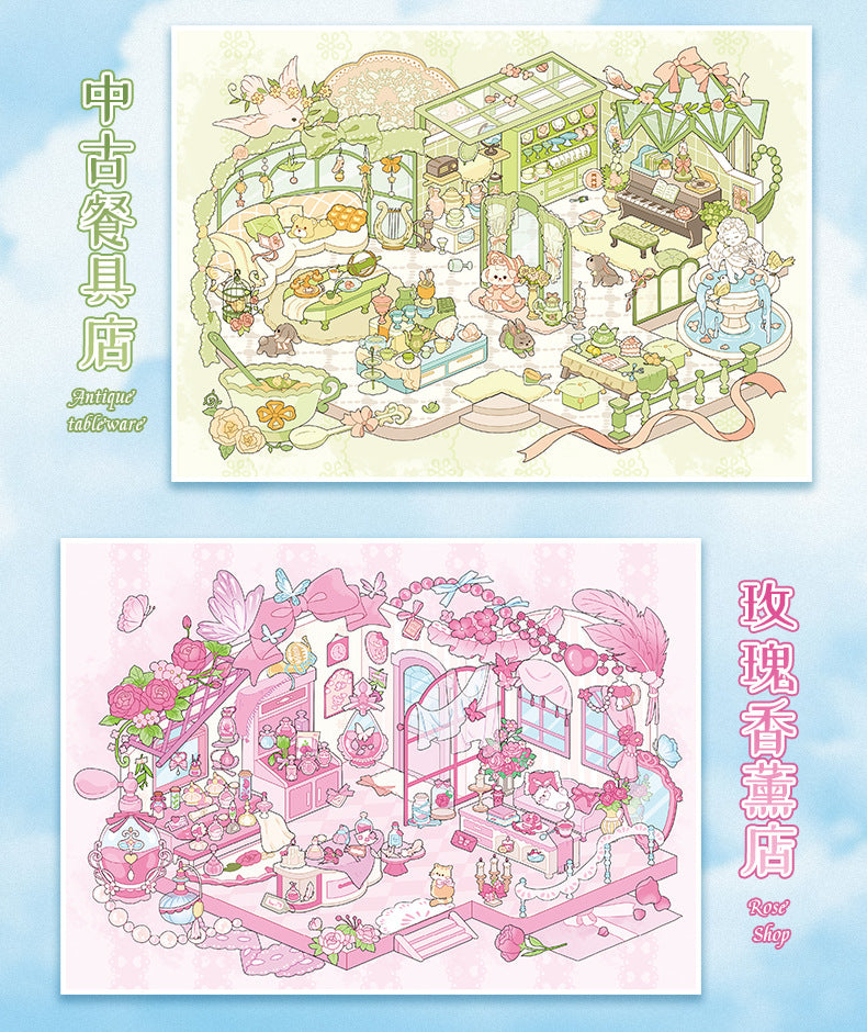 Scenery Stickers ins style 87.0 Scene Stickers 3D Stereo Stickers Miniature Scene Collage Journal Stickers