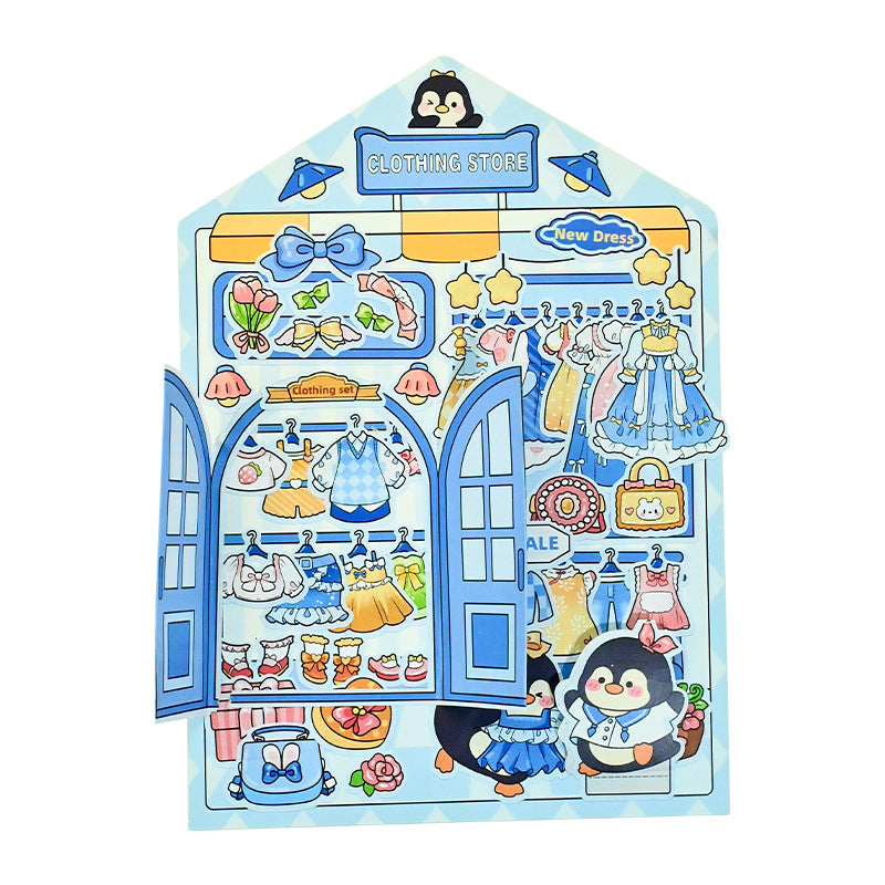 Landscape Street Scene Mechanism Stickers New Cute Scene Stickers High-Value Girl Stress Relief DIY