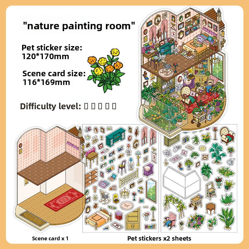 My Little House 3D DIY Miniature Scences Sticker 11 cute Miniature Stickers