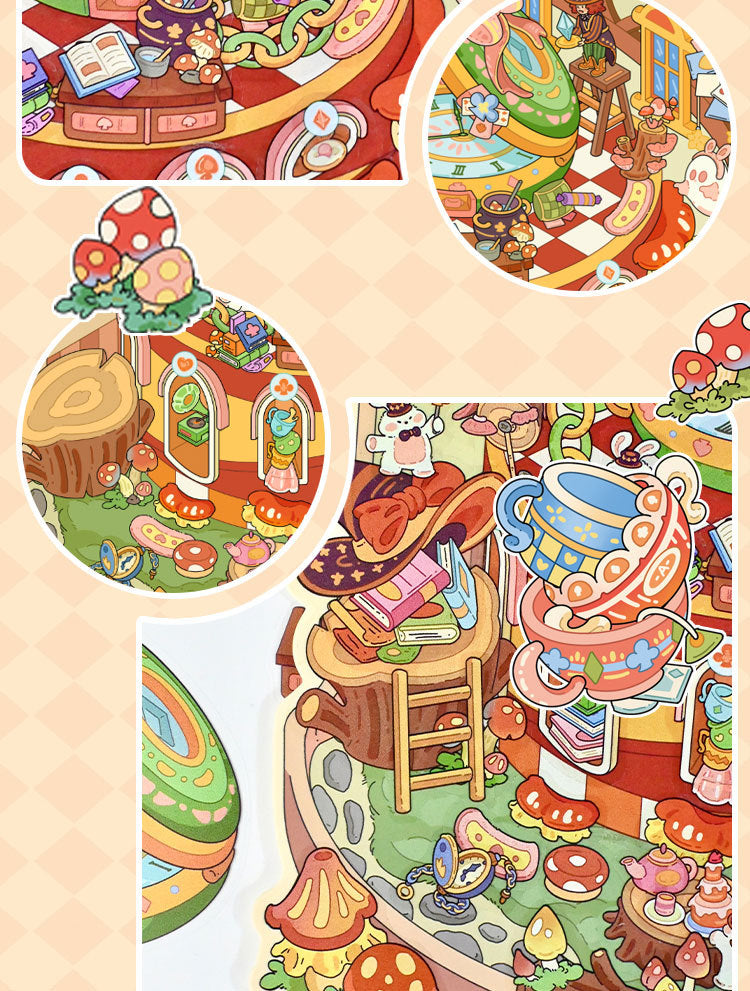 Large Edition 11.0 Alice Series Scenery Stickers 3D Stickers Cute Stress Relief