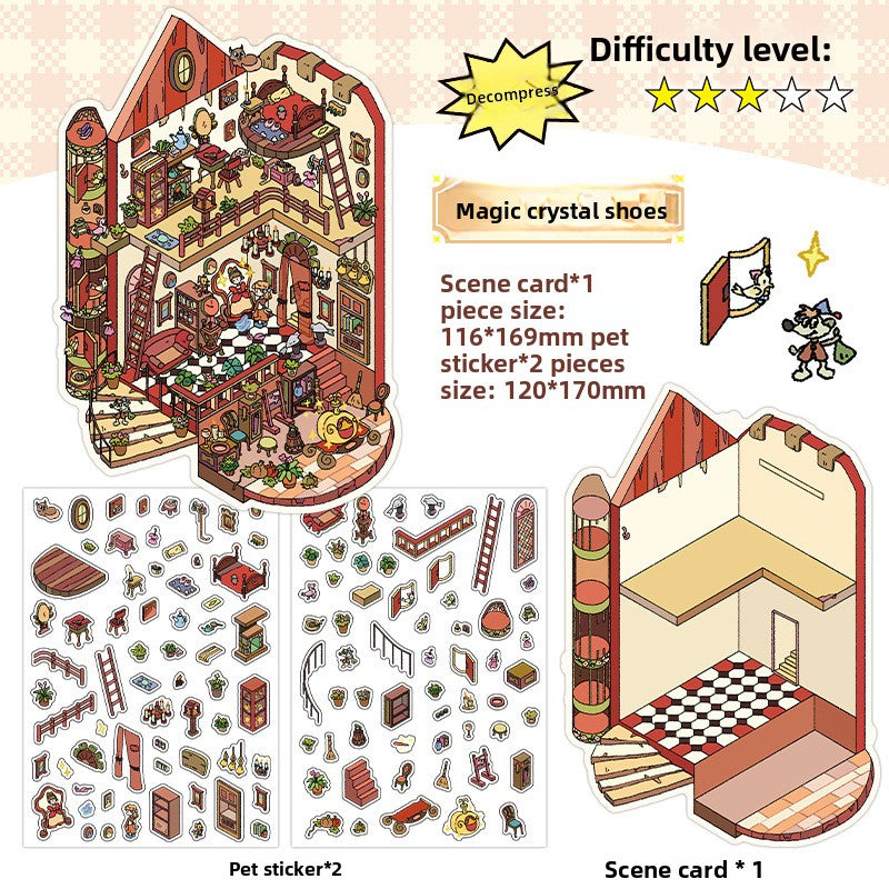 My Little House 3D DIY Miniature Scences Sticker 9 cute Miniature Stickers