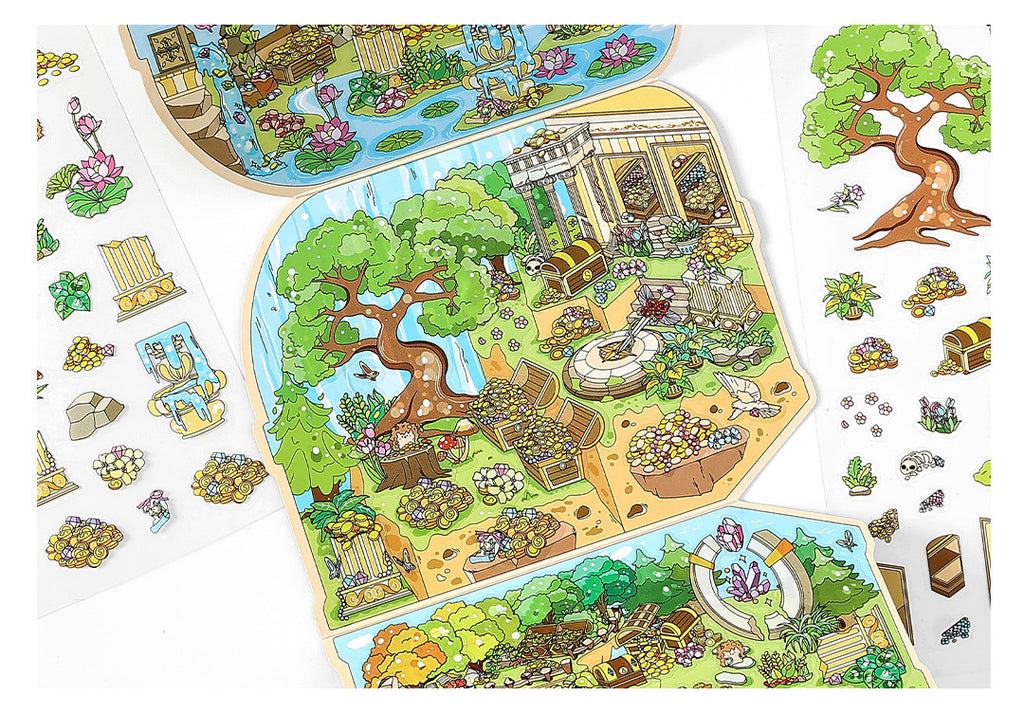 Today's Business 3D DIY Miniature Scences Sticker 11 Lovely Miniature Stickers