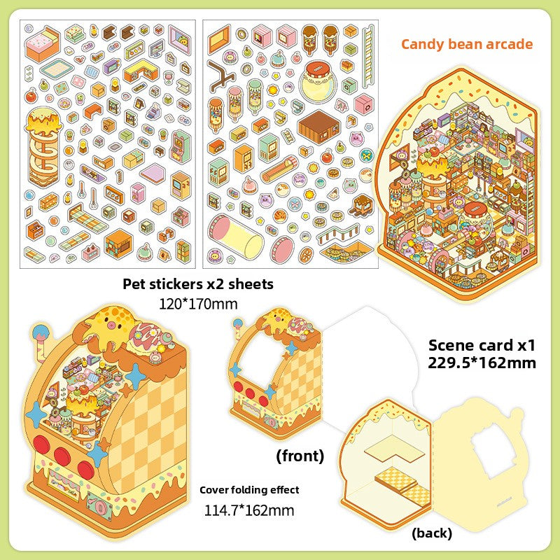 Small Corner Series 3 Scenery Stickers Cartoon Stress Relief Miniature Scene Collage