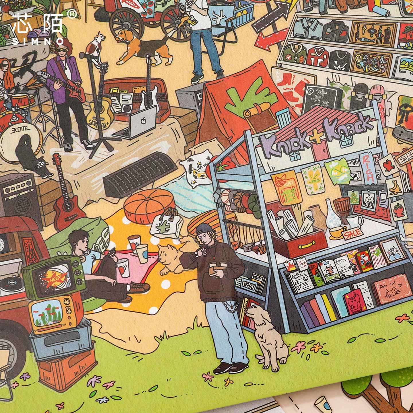 Retro American Afternoon Park DIY Landscaping Miniature 3D Scene  Stickers