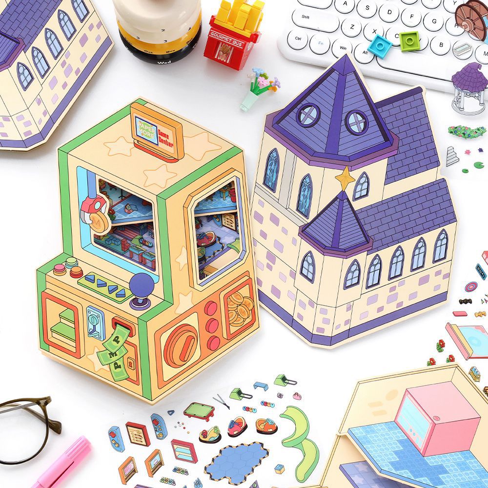 Small Corner 4 Miniature Landscape Stickers Creative Stress Relief Scene Stickers