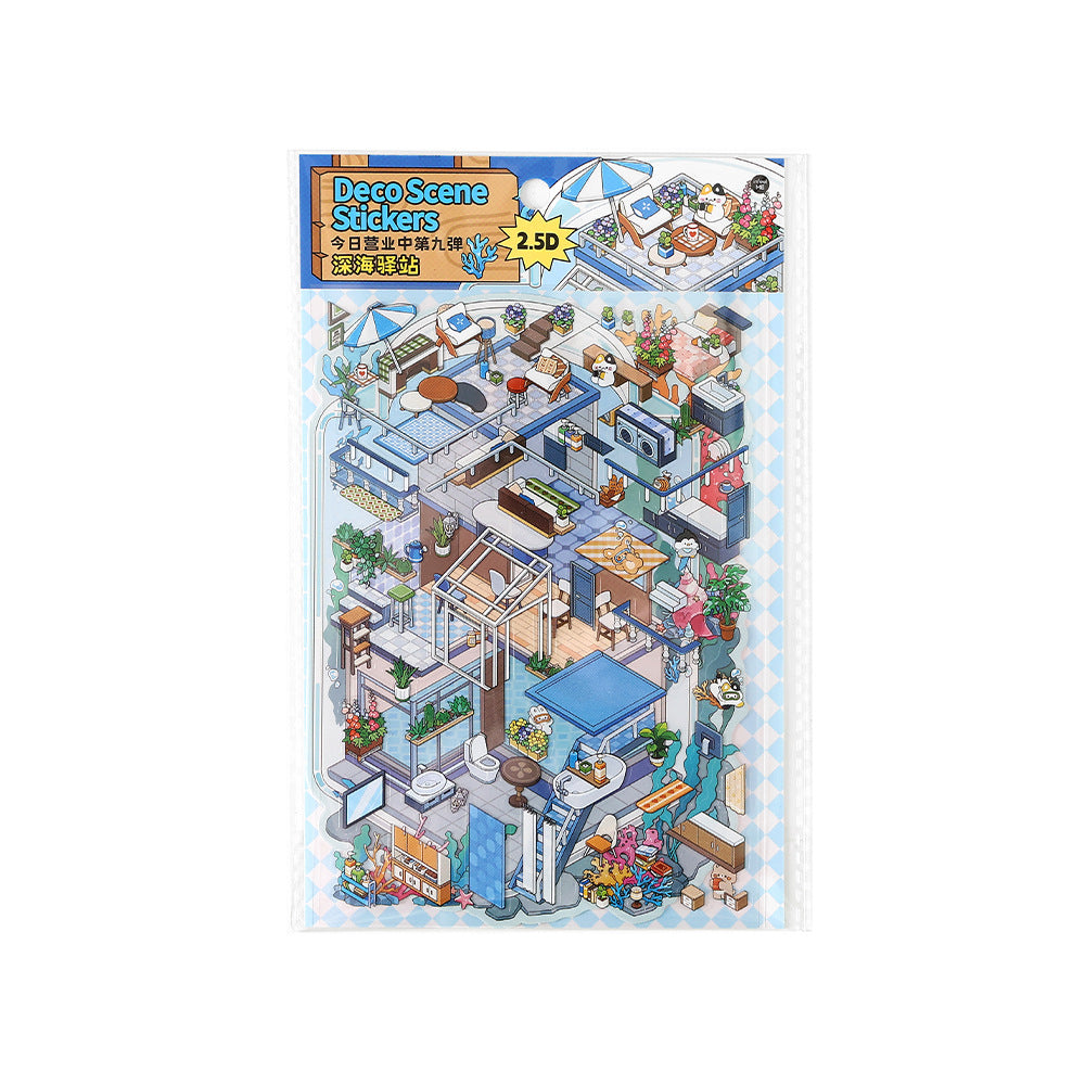 Today's Business 3D DIY Miniature Scences Sticker 9 Lovely Miniature Stickers