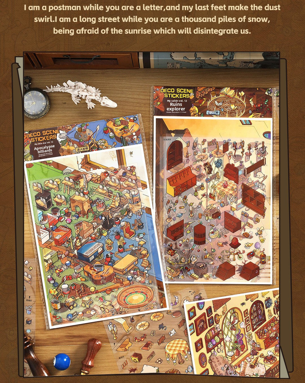 My Little House 3D DIY Miniature Scences Sticker 12 cute Miniature Stickers