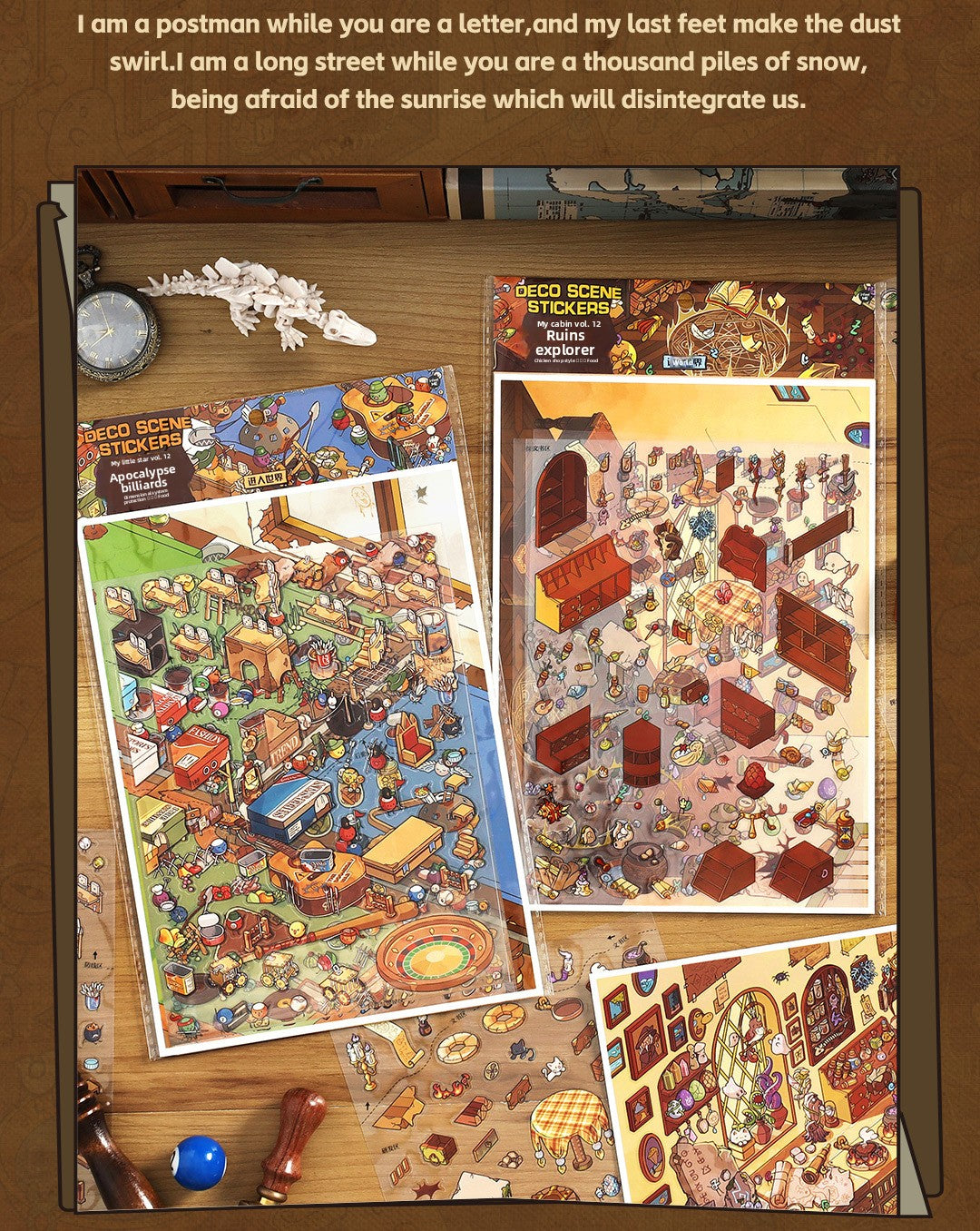 My Little House 3D DIY Miniature Scences Sticker 12 cute Miniature Stickers