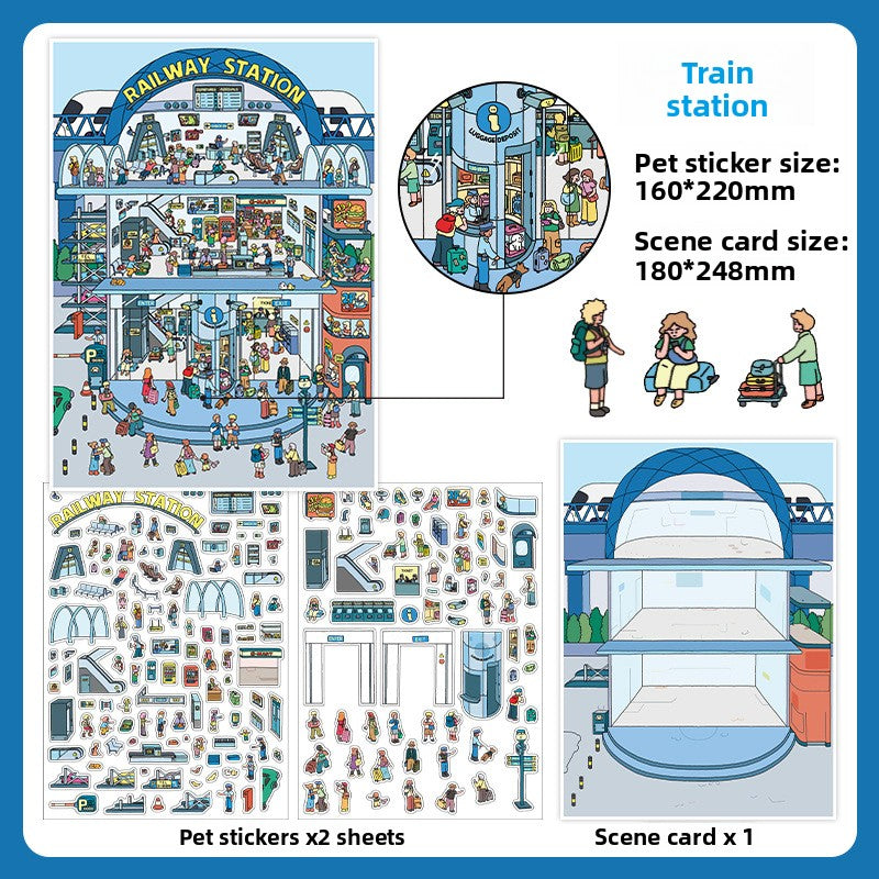 Today's Business 3D DIY Miniature Scences Sticker 30 Lovely Miniature Stickers