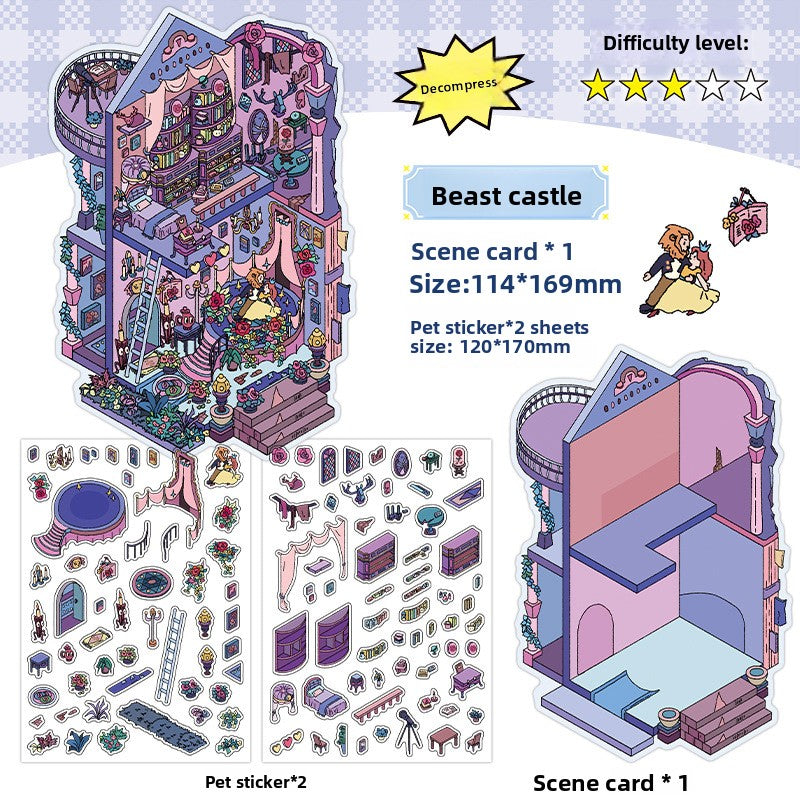 My Little House 3D DIY Miniature Scences Sticker 9 cute Miniature Stickers