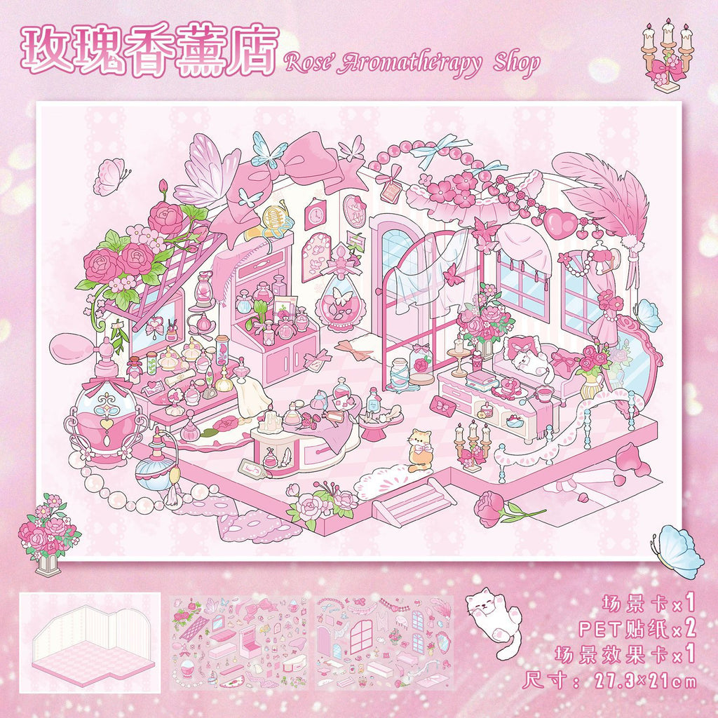 Scenery Stickers ins style 87.0 Scene Stickers 3D Stereo Stickers Miniature Scene Collage Journal Stickers