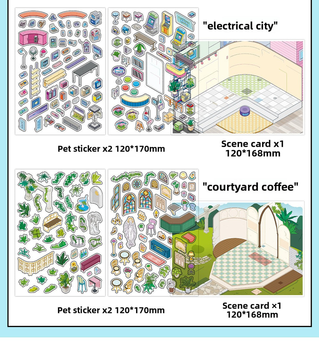 Today's Business 3D DIY Miniature Scences Sticker 28 Lovely Miniature Stickers