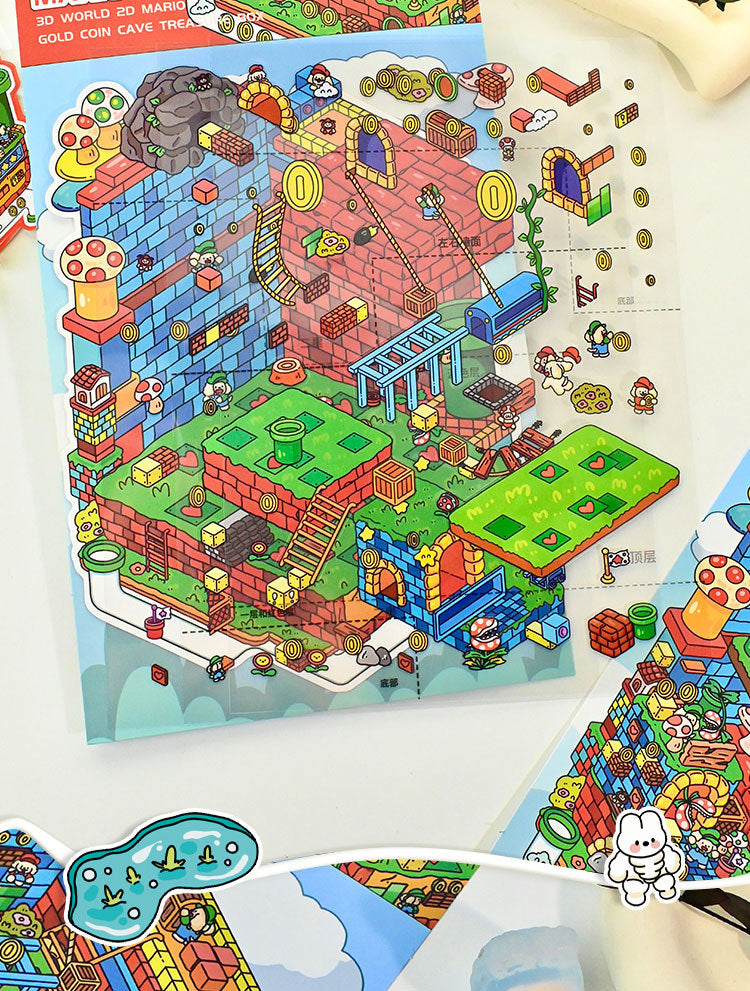 Large Edition 9.0 Game Series Scenery Stickers Mini Stress Relief DIY 3D Stickers