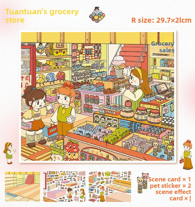 Code Scene Decoration Stickers 99.0 Special Oil Glossy Film Stickers Miniature Scene Collage Journal Stickers