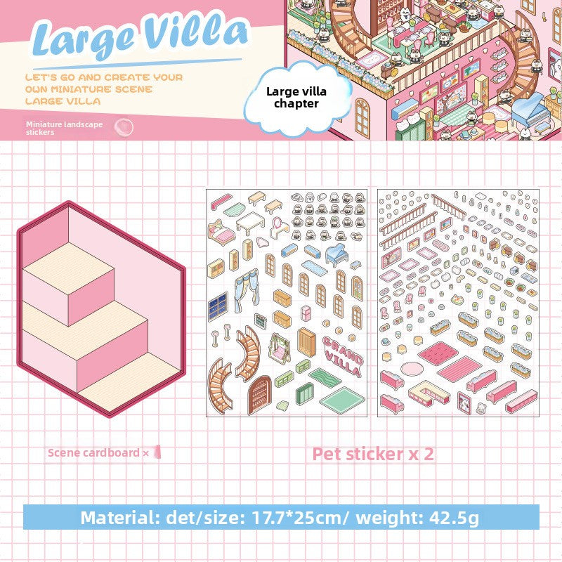 Fantasy World Series Three-Dimensional Miniature Scenery Stickers Small House Journal Fun Collage