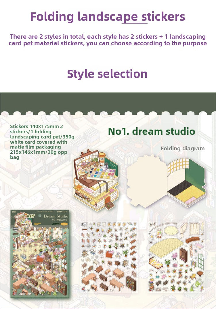 Minecraft Miniature Scene Stickers 3D Stress Relief Stickers