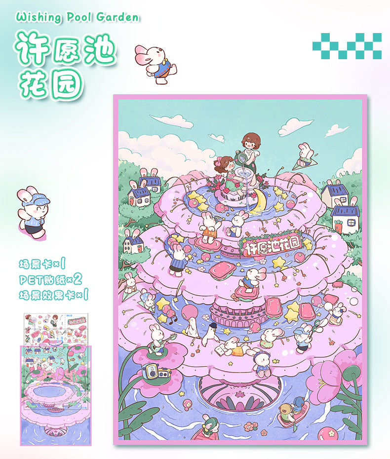 Cute Large 58.0 Scene Stickers 3D Stereo Scrapbook Collage DIY Stress Relief