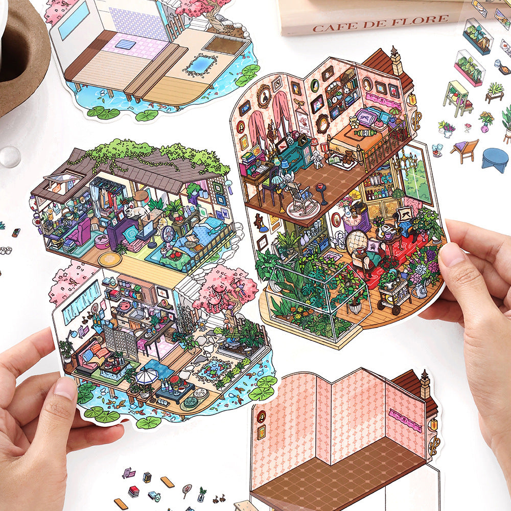 My Little House 3D DIY Miniature Scences Sticker 11 cute Miniature Stickers