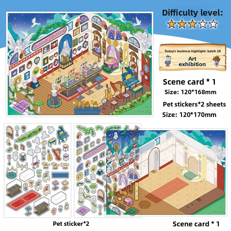 Today's Business 3D DIY Miniature Scences Sticker 28 Lovely Miniature Stickers