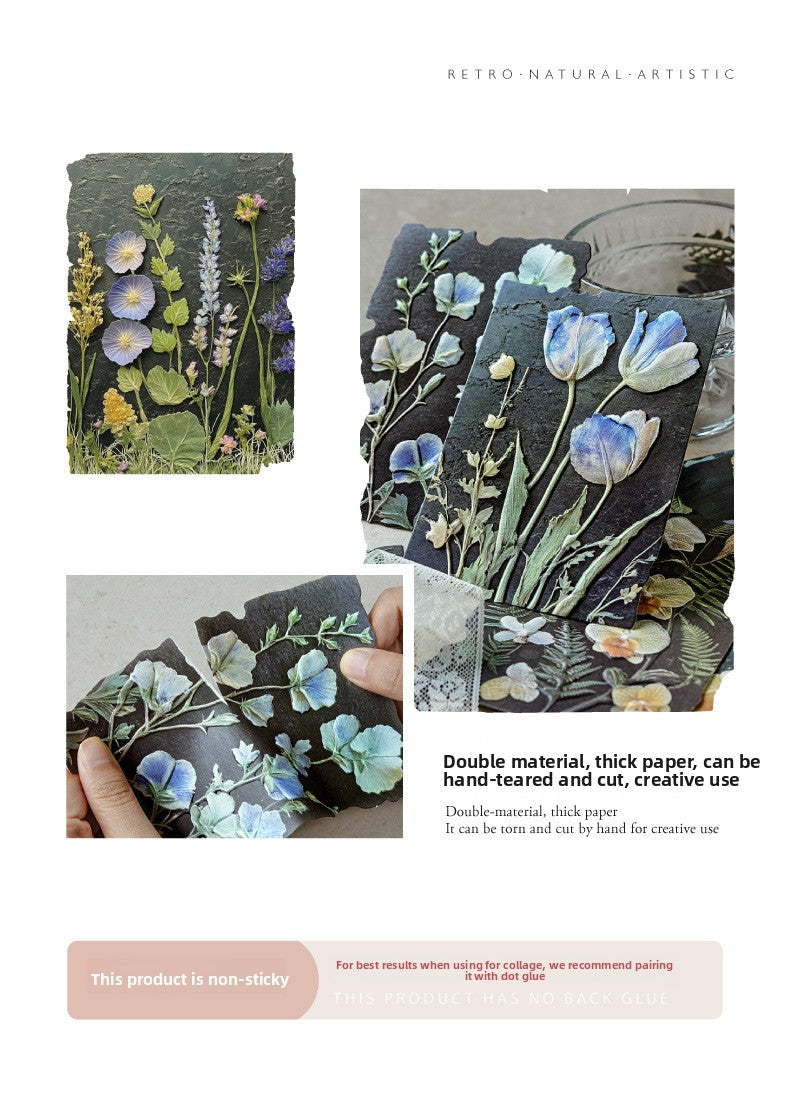 Vintage Embossed Plant Material Paper Floral Journal DIY Background Paper