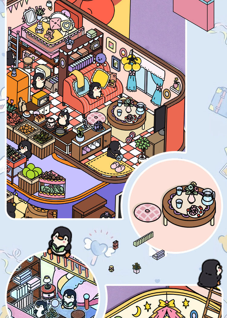 Extra Large Version 1.0 Miniature Scene Stickers 3D Landscaping Stress Relief DIY Miniature House Stickers