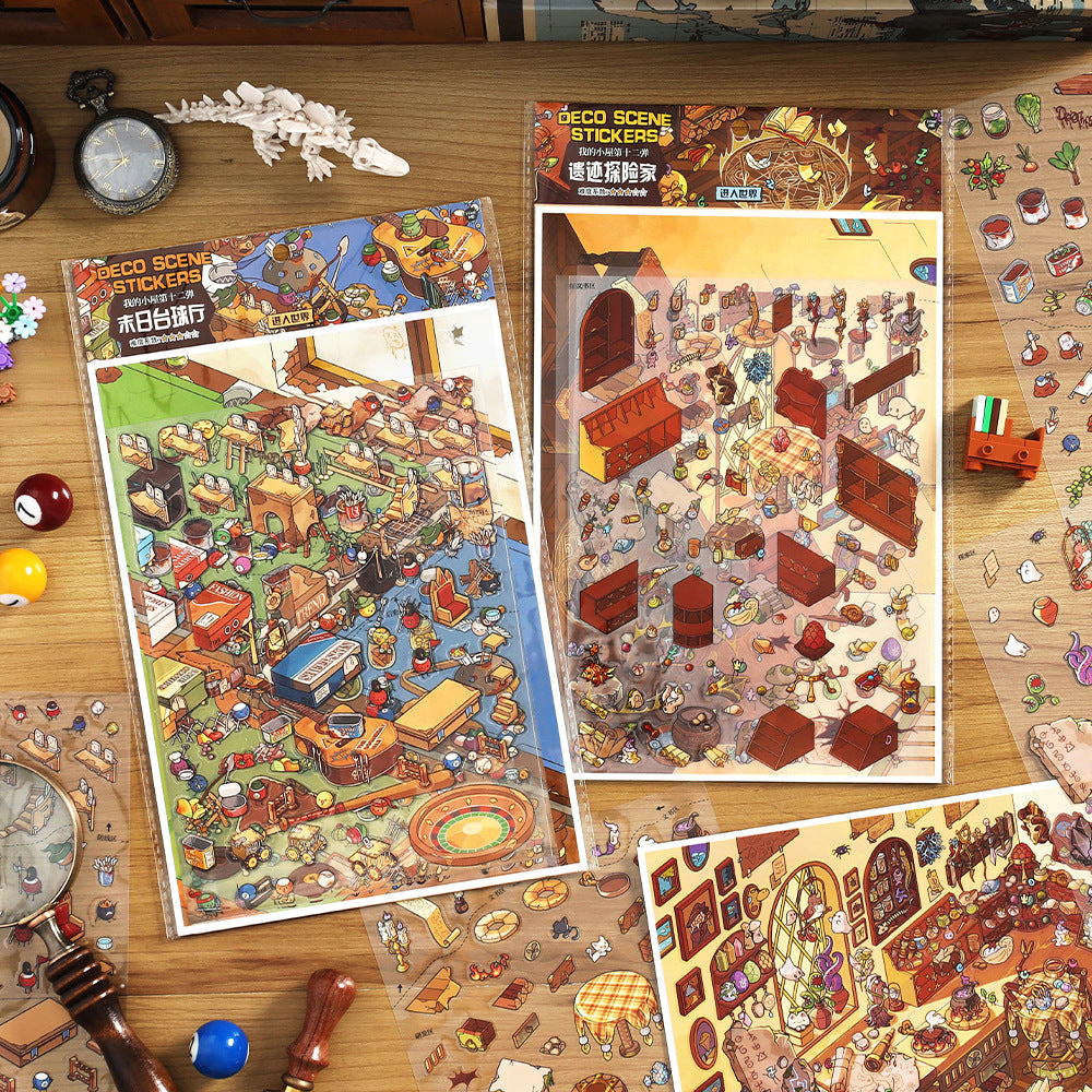 My Little House 3D DIY Miniature Scences Sticker 12 cute Miniature Stickers