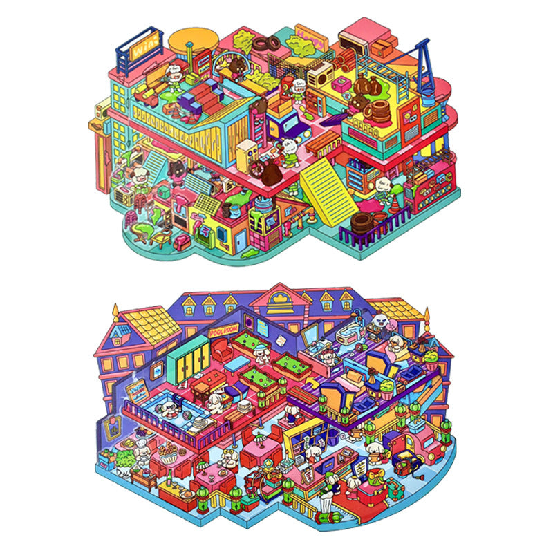 Large Edition 10.0 Game Series Scenery  Mini House Stress Relief Stickers
