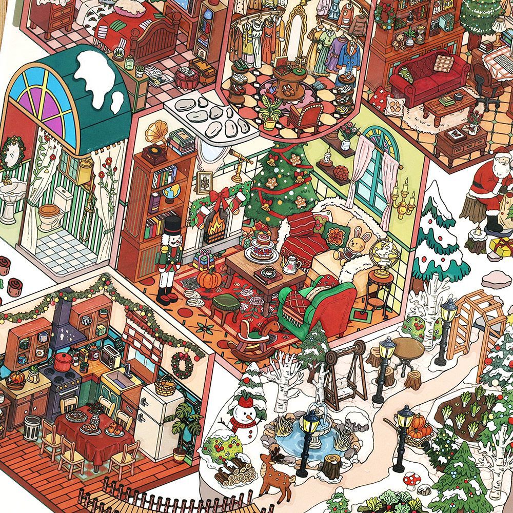 My Little House 13 Christmas Theme Miniature Scene Stickers