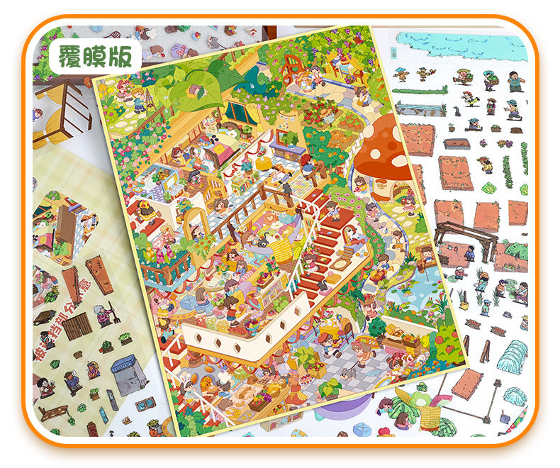 Large Size Scenery Stickers for Garden Tour 82.0 Scene Stickers 3D Miniature Scene Stickers Journal Stickers