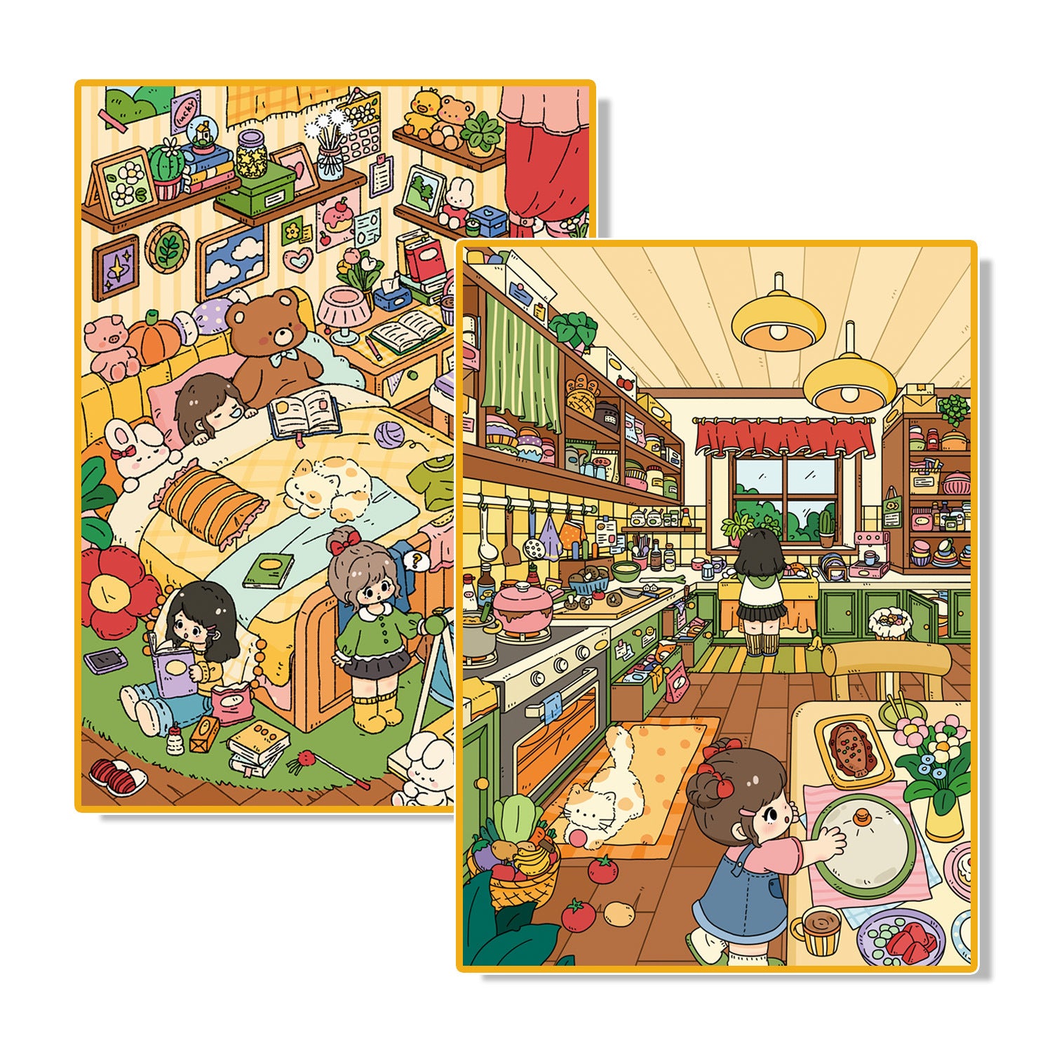 Large Edition 20.0 Bedroom Kitchen Series Decorative 3D Stickers Cute DIY Stress Relief Scene Stickers