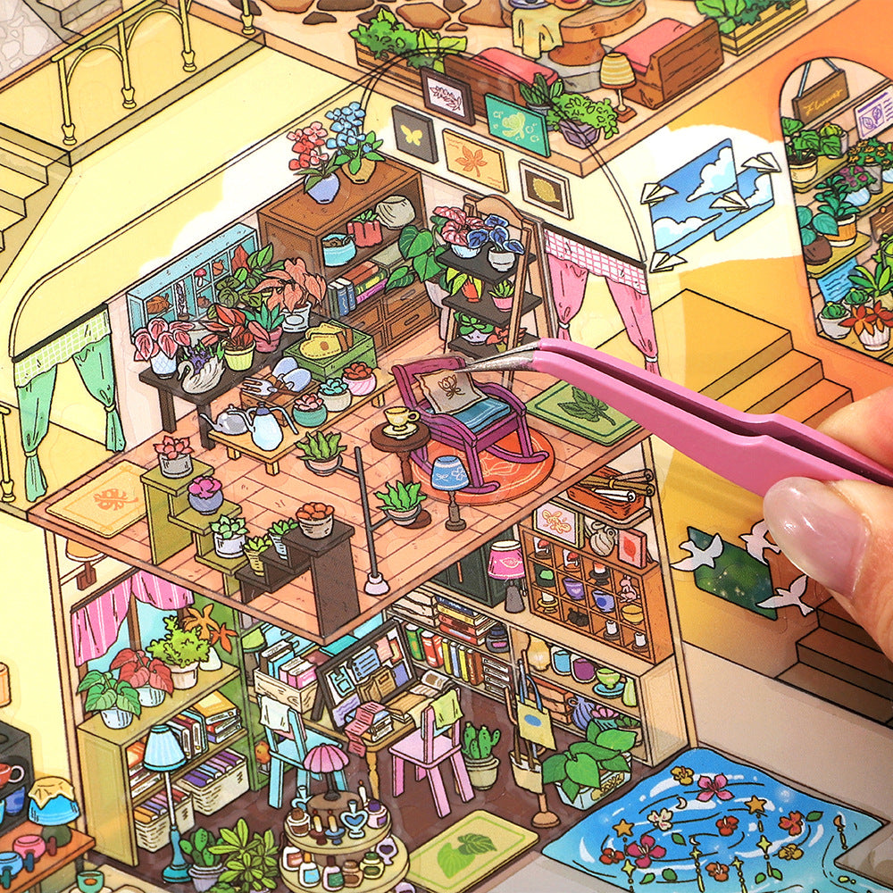 My Little House 3D DIY Miniature Scences Sticker 6 cute Miniature Stickers