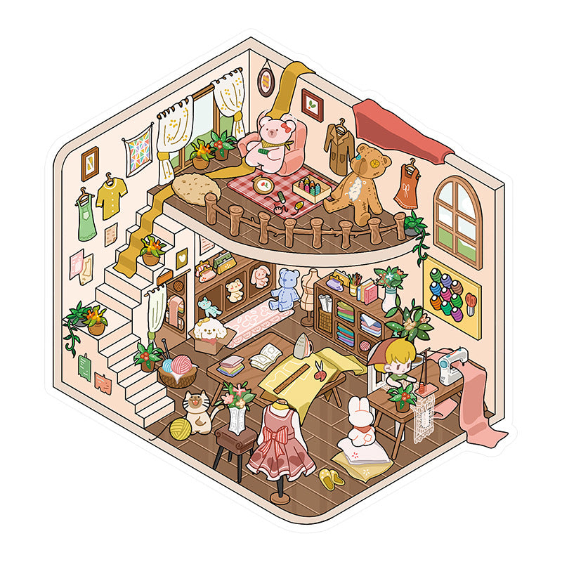 Landscape Stickers 3D Stereo Stacked Scene 23.0 Stickers Miniature Scene Stickers DIY Journal Stickers