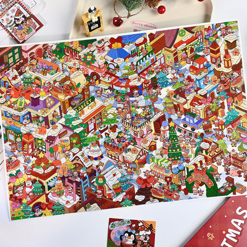 Christmas Series Scenery Stickers 3D Stickers 2.5D Cute Miniature Scene Stickers