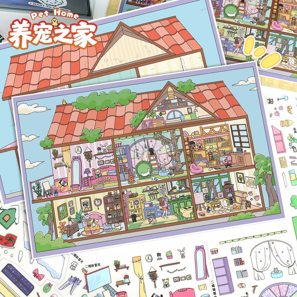 Scenery Stickers Grid Room Series 111.0 Scene Stickers DIY Miniature Scene Stress Relief Journal Stickers