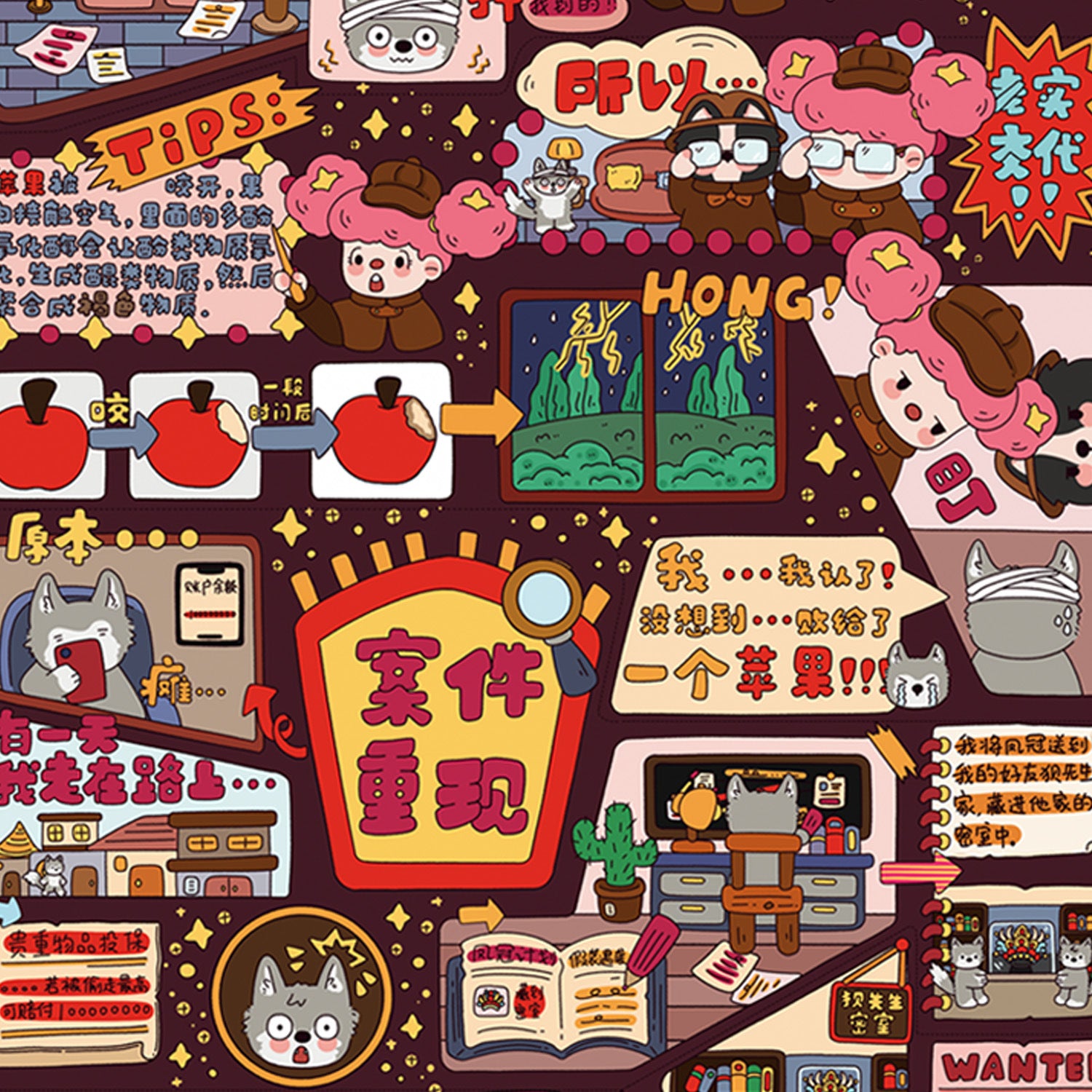 Large Edition 26.0 Fubao Village Detective 3D Stickers DIY Stress Relief