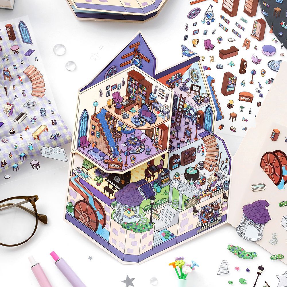 Small Corner 4 Miniature Landscape Stickers Creative Stress Relief Scene Stickers