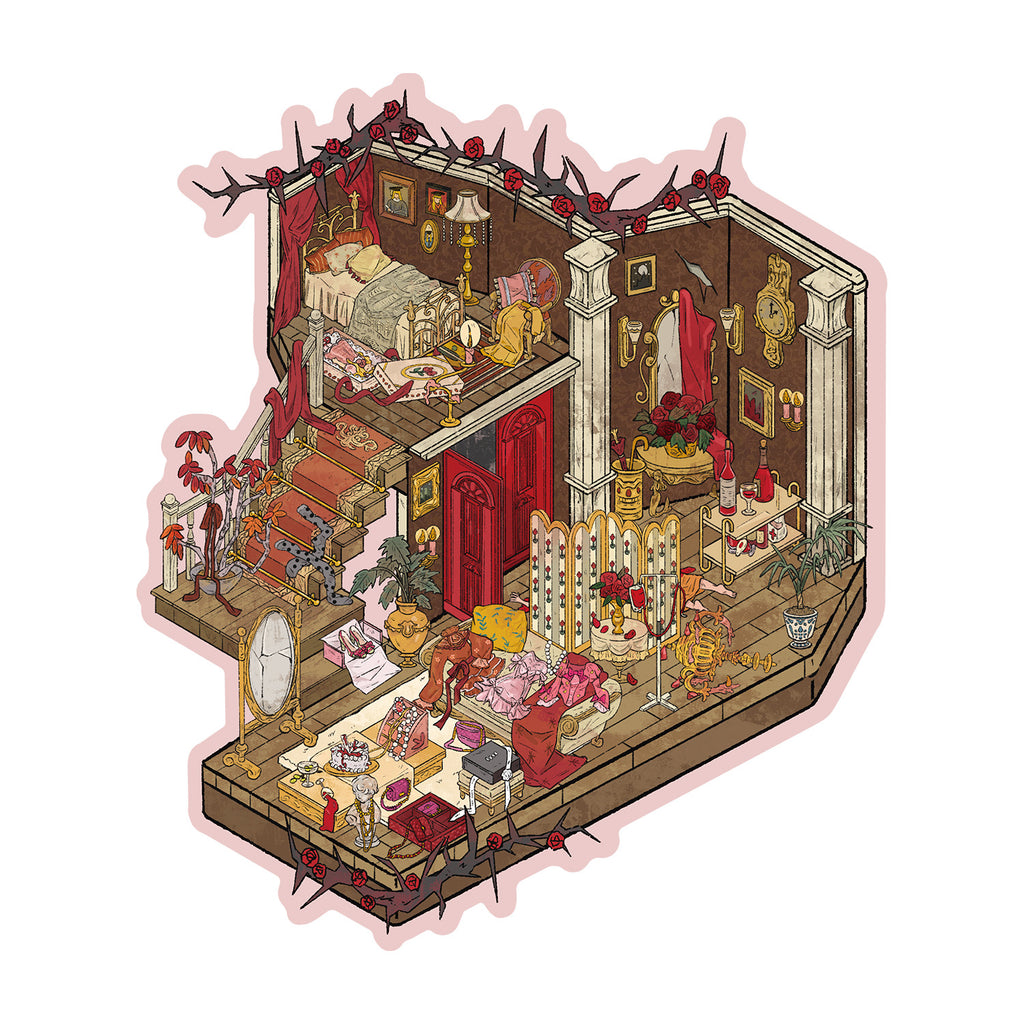 Scenery Stickers Retro Scene 90.0 3D Miniature House Miniature Scene Collage Journal Stickers