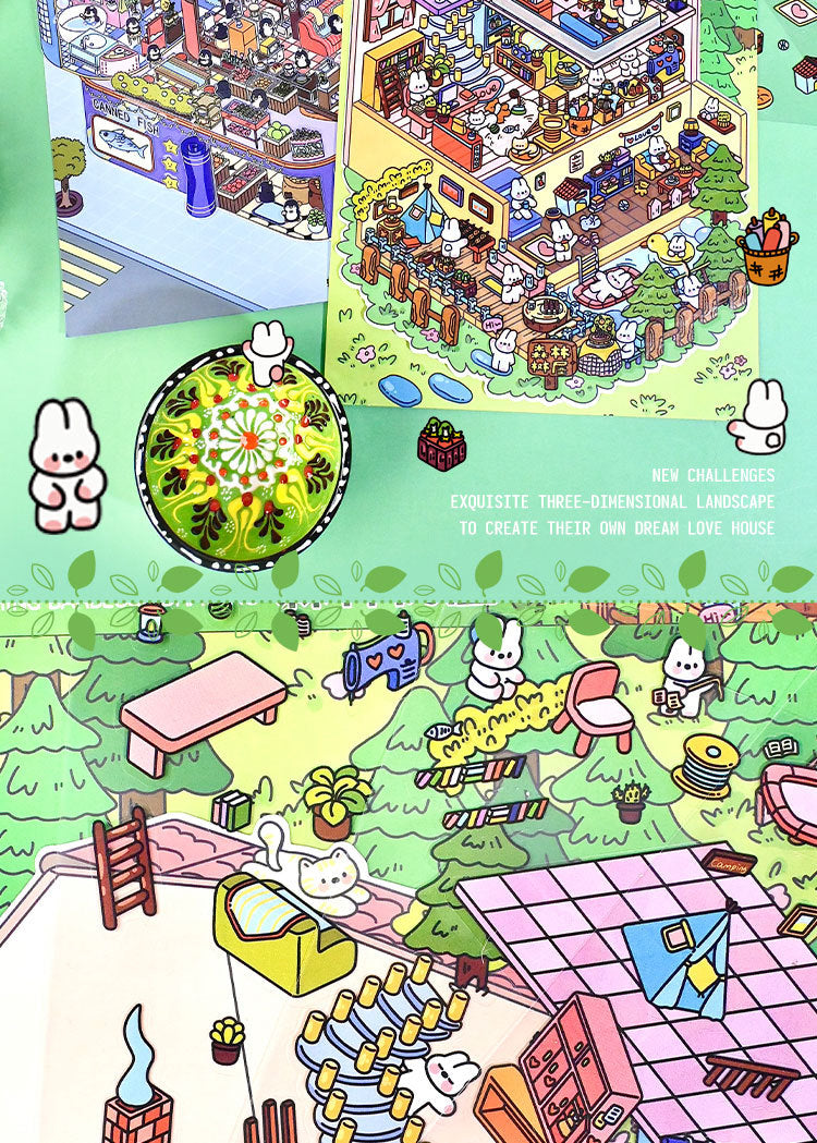 Extra Large Version 1.0 Miniature Scene Stickers 3D Landscaping Stress Relief DIY Miniature House Stickers