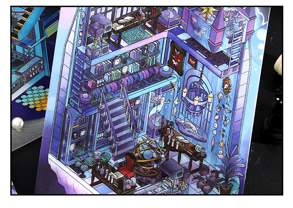 Today's Business 3D DIY Miniature Scences Sticker 16 Lovely Miniature Stickers