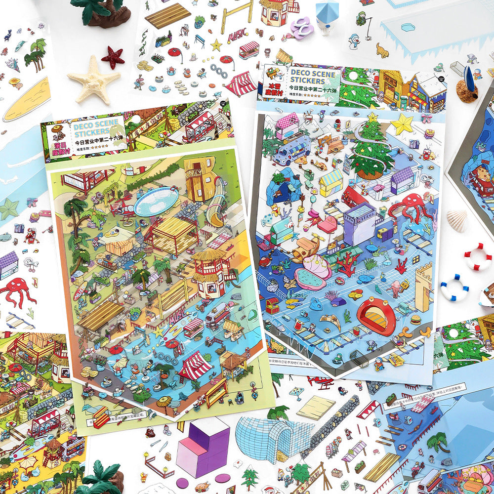 Today's Business 3D DIY Miniature Scences Sticker 26 Lovely Miniature Stickers
