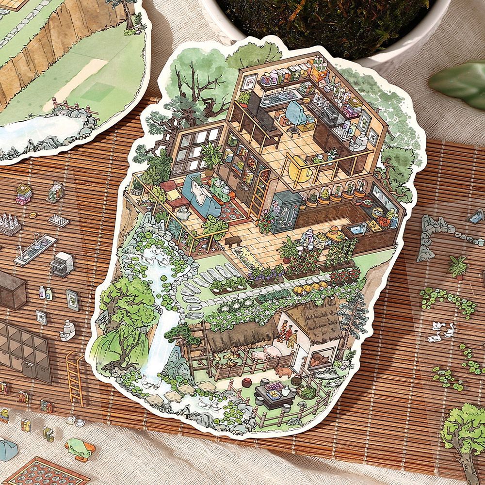 My Little House 3D DIY Miniature Scences Sticker 8 cute Miniature Stickers