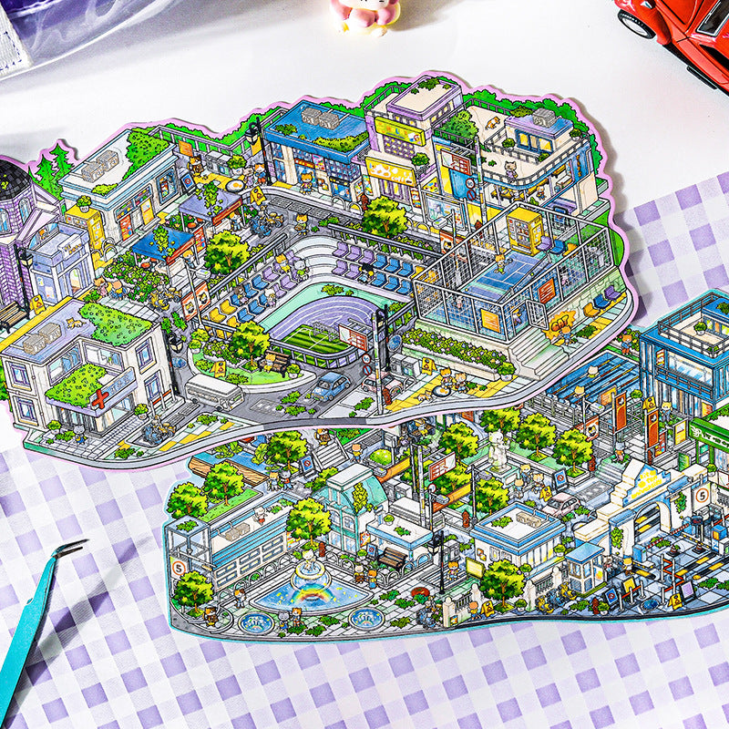 Amao Campus Guide Miniature Stickers for 3D House Journaling Quiet Book Diorama  DIY