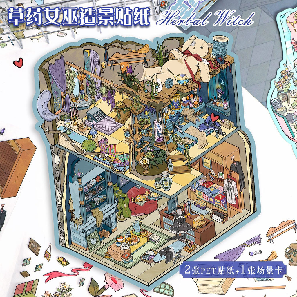 Large Scene Stickers 63.0 Collage 3D Stereo Stacked Stickers Stress Relief DIY Journal Stickers